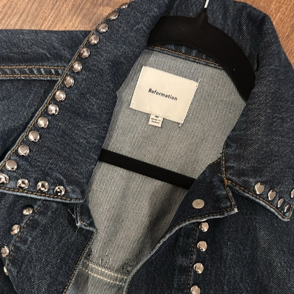 Reformation Brooks oversized studded denim jacket - Picture 4 of 5